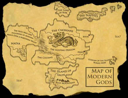 Right map of Modern gods